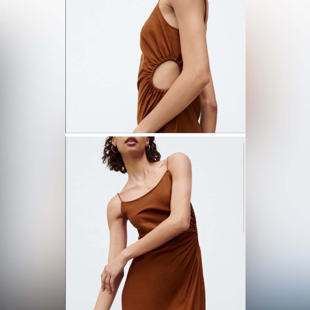 Zara linen dress with cut out